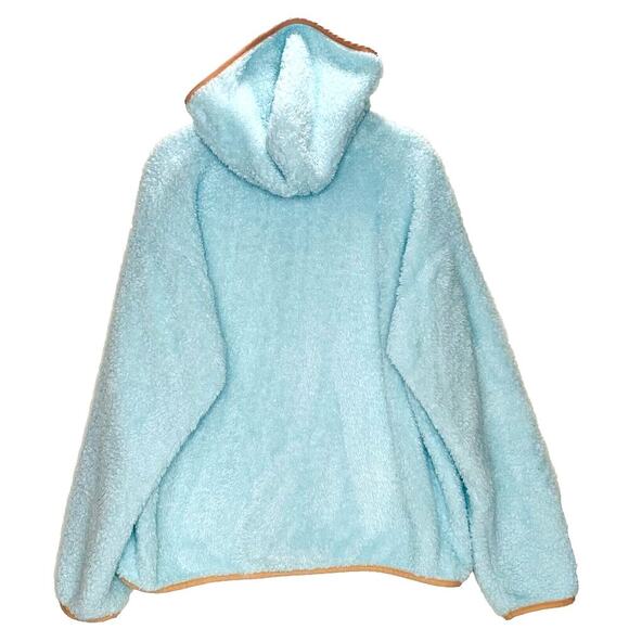 UGG Kadence OVERSIZED Jacket Medium Pale Blue Hoodie Pockets Soft Fleece EUC - Picture 4 of 11